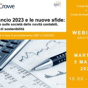 Il Bilancio 2023 e le nuove sfide: l’impatto sulle società delle novità contabili, fiscali e di sostenibilità