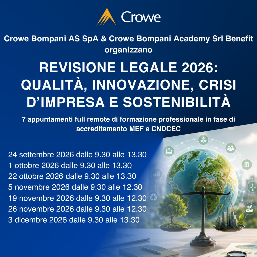 Revisione legale 2026: qualità, innovazione, crisi d’impresa e sostenibilità