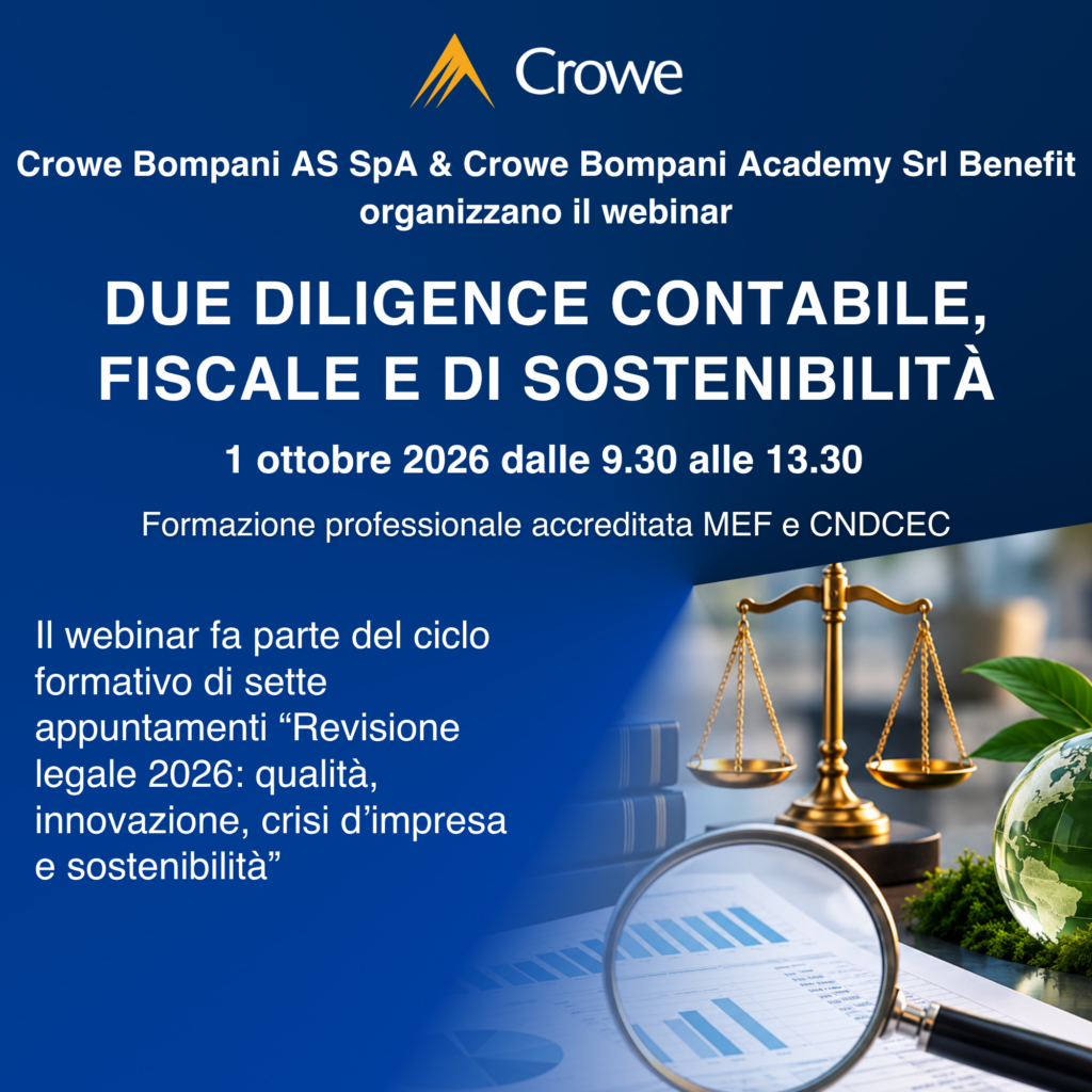 Due diligence contabile, fiscale e di sostenibilità